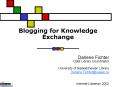 Blogging for Knowledge Exchange PowerPoint PPT Presentation