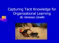 Capturing Tacit Knowledge for Organizational Learning By Vanessa Cerallo PowerPoint PPT Presentation