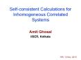 Self-consistent Calculations for Inhomogeneous Correlated Systems PowerPoint PPT Presentation