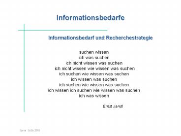 Informationsbedarfe