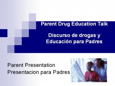 Parent Drug Education Talk Discurso de drogas y Educaci