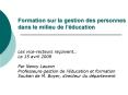 Formation sur la gestion des personnes dans le milieu de l PowerPoint PPT Presentation