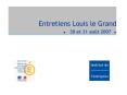 Entretiens Louis le Grand ? 30 et 31 ao PowerPoint PPT Presentation