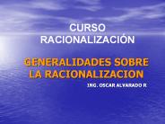 GENERALIDADES SOBRE LA RACIONALIZACION