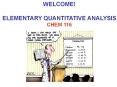 ELEMENTARY QUANTITATIVE ANALYSIS PowerPoint PPT Presentation