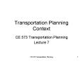 Transportation Planning Context PowerPoint PPT Presentation