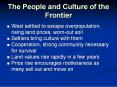 The People and Culture of the Frontier PowerPoint PPT Presentation