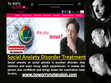 Social Anxiety Disorder Treatment