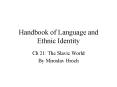 Handbook of Language and Ethnic Identity PowerPoint PPT Presentation