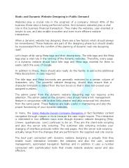 Static and Dynamic Website Designing in Public Demand