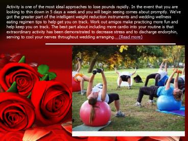 Wedding Fitness Plan