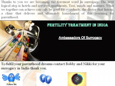 Fertility treatment in India