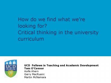 How do we find what we