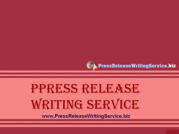 Press Release Writing Service