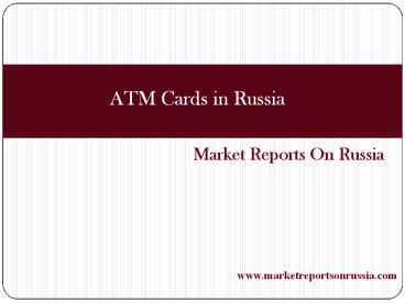 ATM Cards in Russia