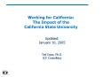 Working for California: The Impact of the California State University PowerPoint PPT Presentation