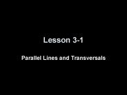 Parallel Lines and Transversals