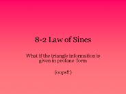 8-2 Law of Sines