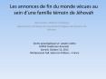 Les annonces de fin du monde v PowerPoint PPT Presentation
