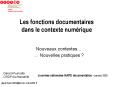 Les fonctions documentaires  dans le contexte num PowerPoint PPT Presentation