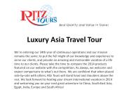 Luxury Asia Travel Tour