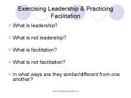 Exercising Leadership