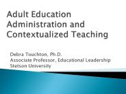 Adult Education Administration and Contextualized Teaching