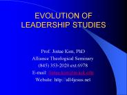 EVOLUTION OF LEADERSHIP STUDIES
