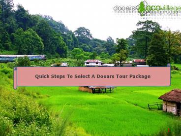 Quick Steps To Select A Dooars Tour Package