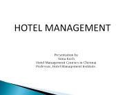 Hotel Management Courses in Chennai