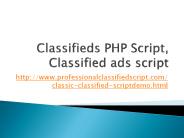 Classifieds PHP Script, Classified Ads Script, PHP classified script
