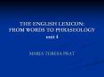 THE ENGLISH LEXICON: FROM WORDS TO PHRASEOLOGY unit 4 PowerPoint PPT Presentation