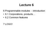 6 Programmable modules - introduction