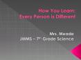 How You Learn: Every Person is Different PowerPoint PPT Presentation