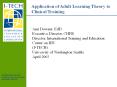 Application of Adult Learning Theory to Clinical Training PowerPoint PPT Presentation