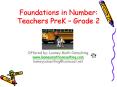 Foundations in Number: Teachers PreK  PowerPoint PPT Presentation