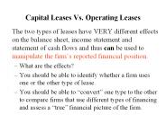 Capital Leases Vs. Operating Leases