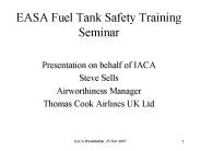 EASA Fuel Tank Safety Training Seminar