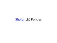 Shofur LLC Policies