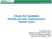 Clean Air Updates: NAAQS and Other Implementation-Related Topics
