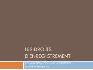 LES DROITS D'ENREGISTREMENT