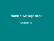 Nutrient Management