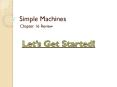 Simple Machines PowerPoint PPT Presentation