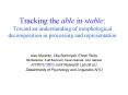 Tracking the able in stable: Toward an understanding of morphological decomposition in processing and representation PowerPoint PPT Presentation