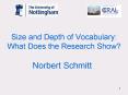 Size and Depth of Vocabulary: What Does the Research Show? PowerPoint PPT Presentation