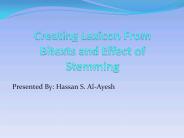 Creating Lexicon From Bitexts and Effect of Stemming