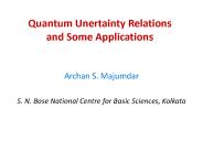 Quantum Unertainty Relations and Some Applications