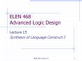 ELEN 468 Advanced Logic Design PowerPoint PPT Presentation