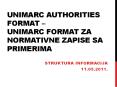 UNIMARC Authorities Format  PowerPoint PPT Presentation