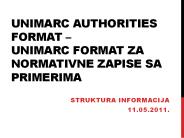 UNIMARC Authorities Format 